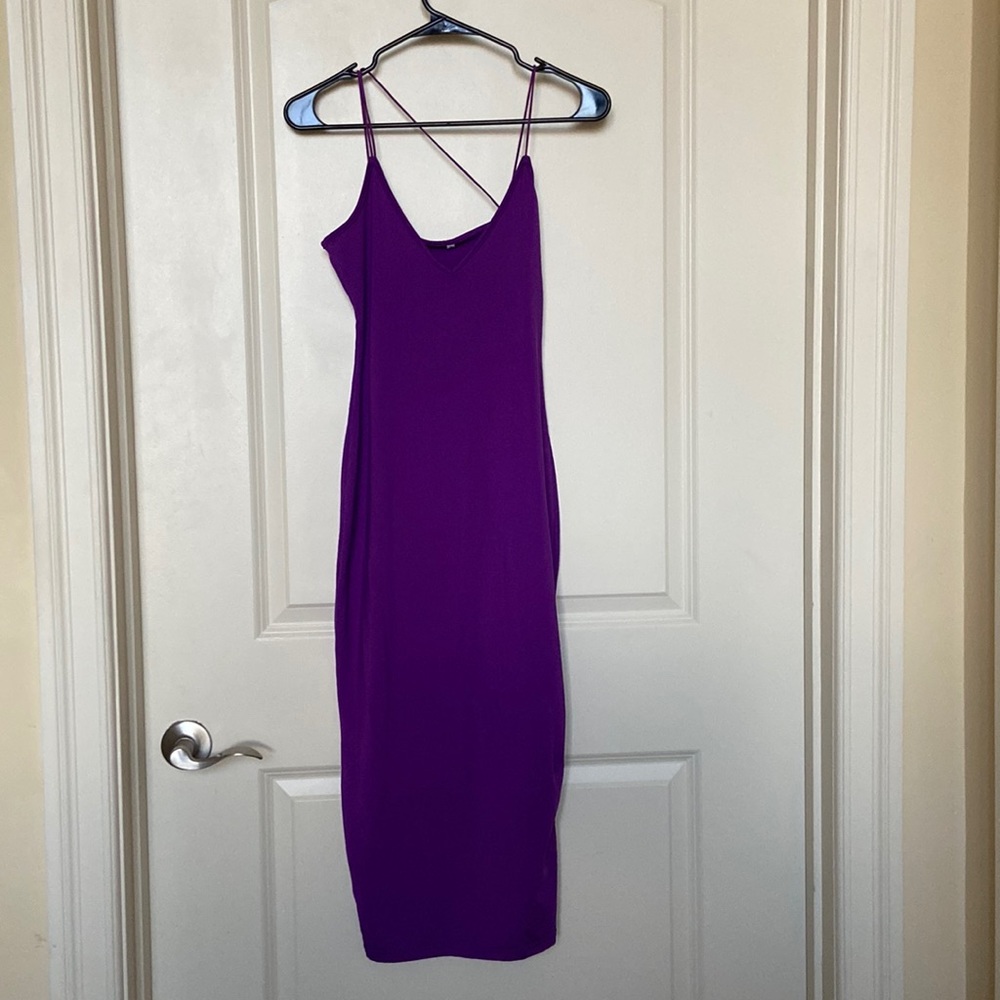 Purple tightly fitting dress